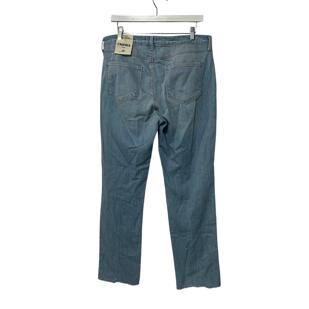 L'AGENCE WOMENS SIZE 30 MILANA LOW RISE STOVEPIPE OLYMPIA LIGHT BLUE NEW - Picture 4 of 13